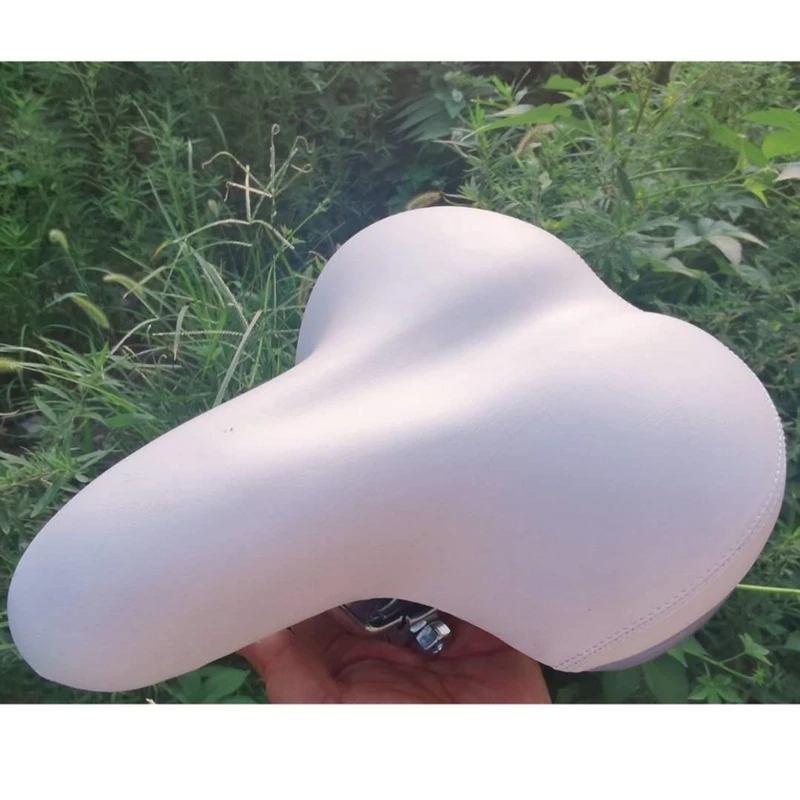 Cycling In City - Bicycle Saddle White Color With Spring