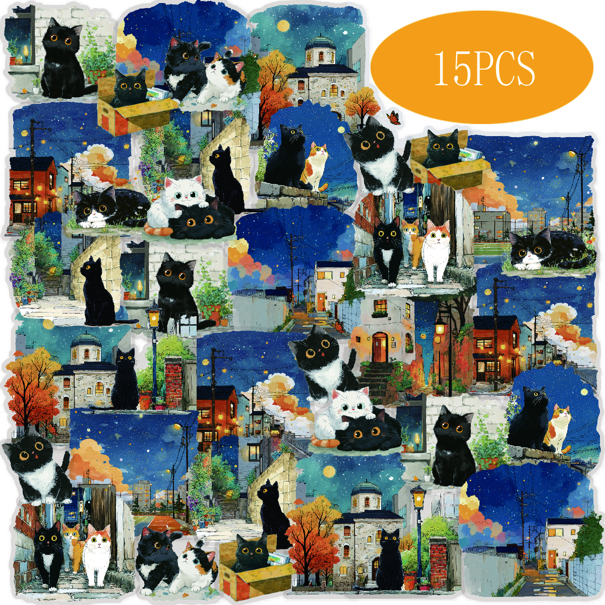 Cycling In City - Etori Life Nightwalker 15Pcs Oil Painting