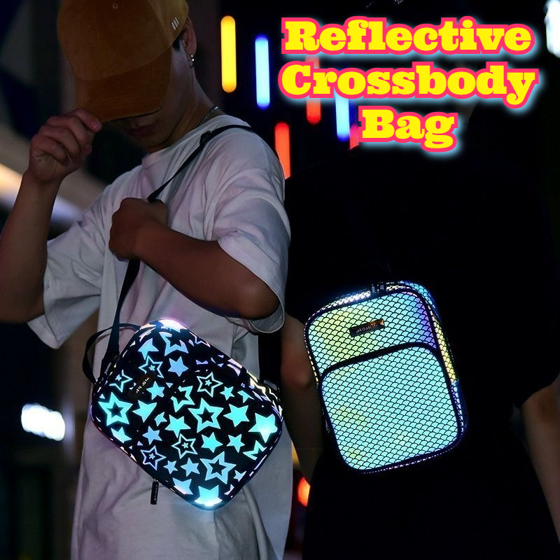 Cycling Commuter Backpack - Reflective Crossbody Bag Multipurpose Sports Sling