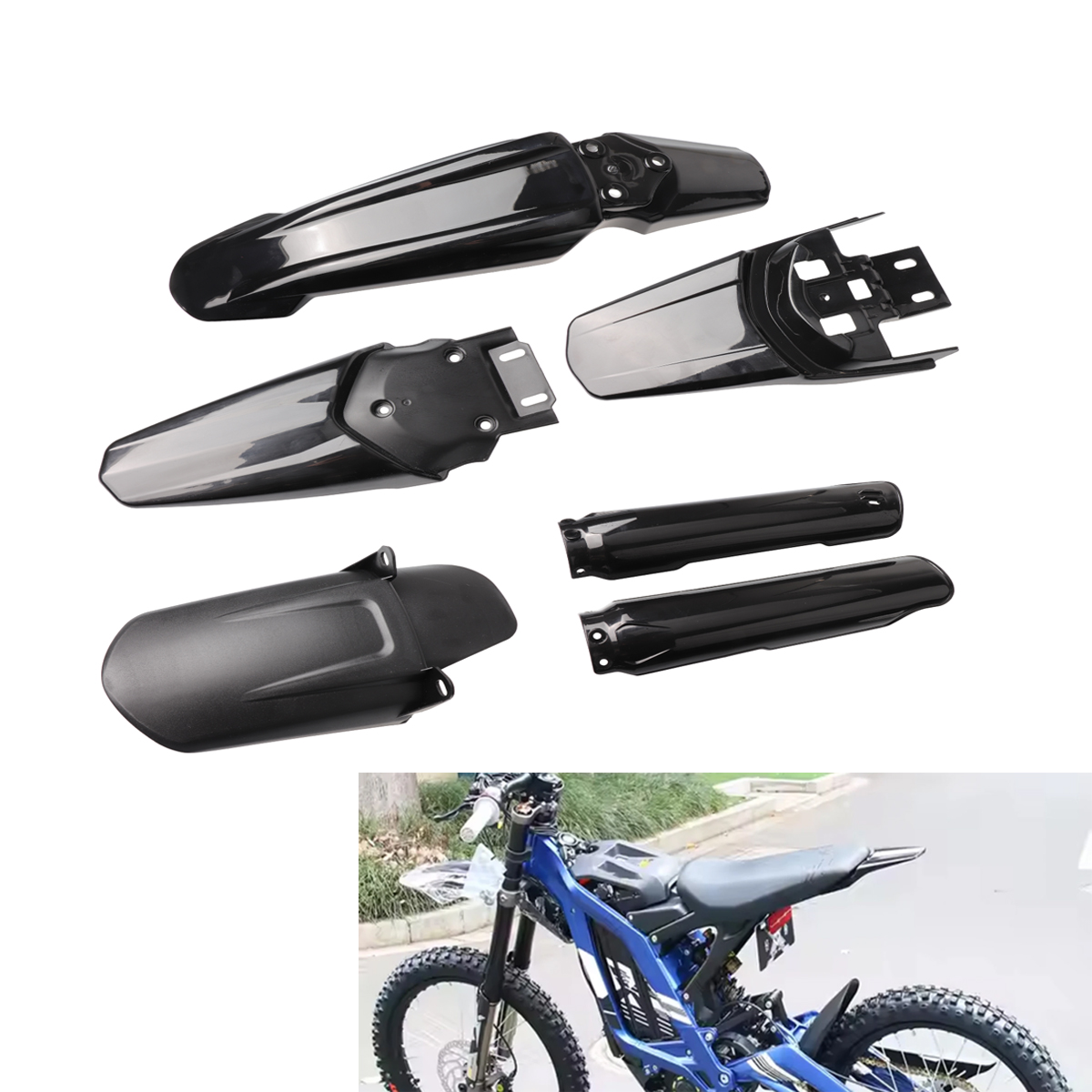 Bike Light Front Rear - Motorcycle Front Rear Wheel Mudguards Fender