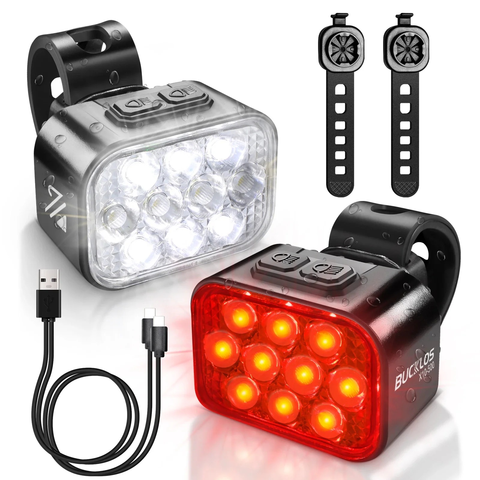 Bike Light Front Rear - OEM/ODM BUCKLOS USB Charge Bicycle LED