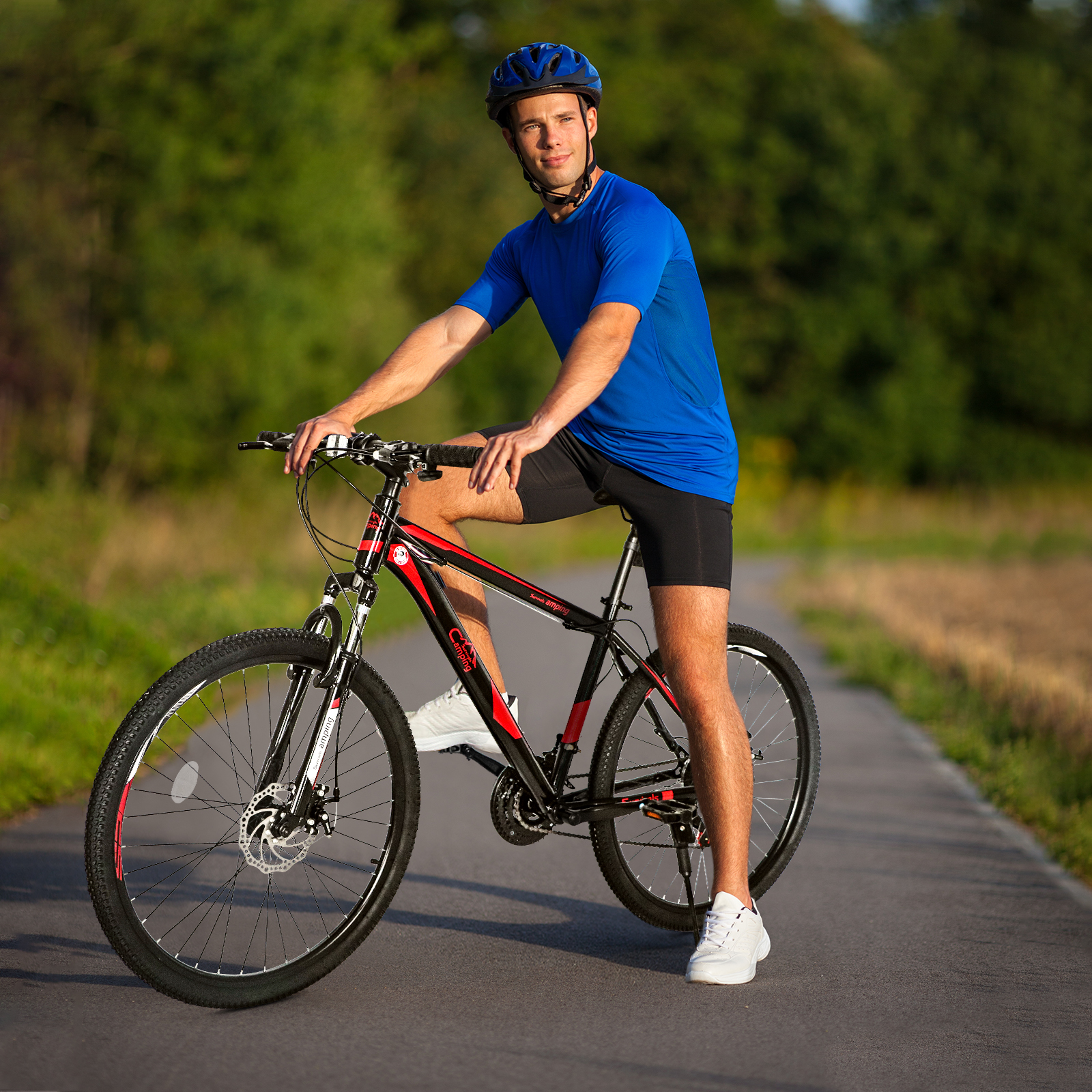 Cycling Commute Speed - 21 Speed Red Black Mountain Bike,