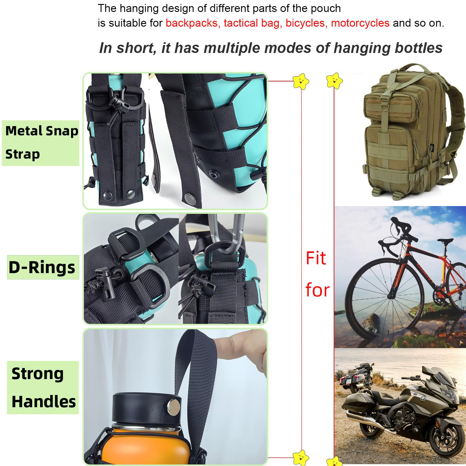 1000D Molle Water Bottle Holde - Cycling Commuter Backpack 评论和价格
