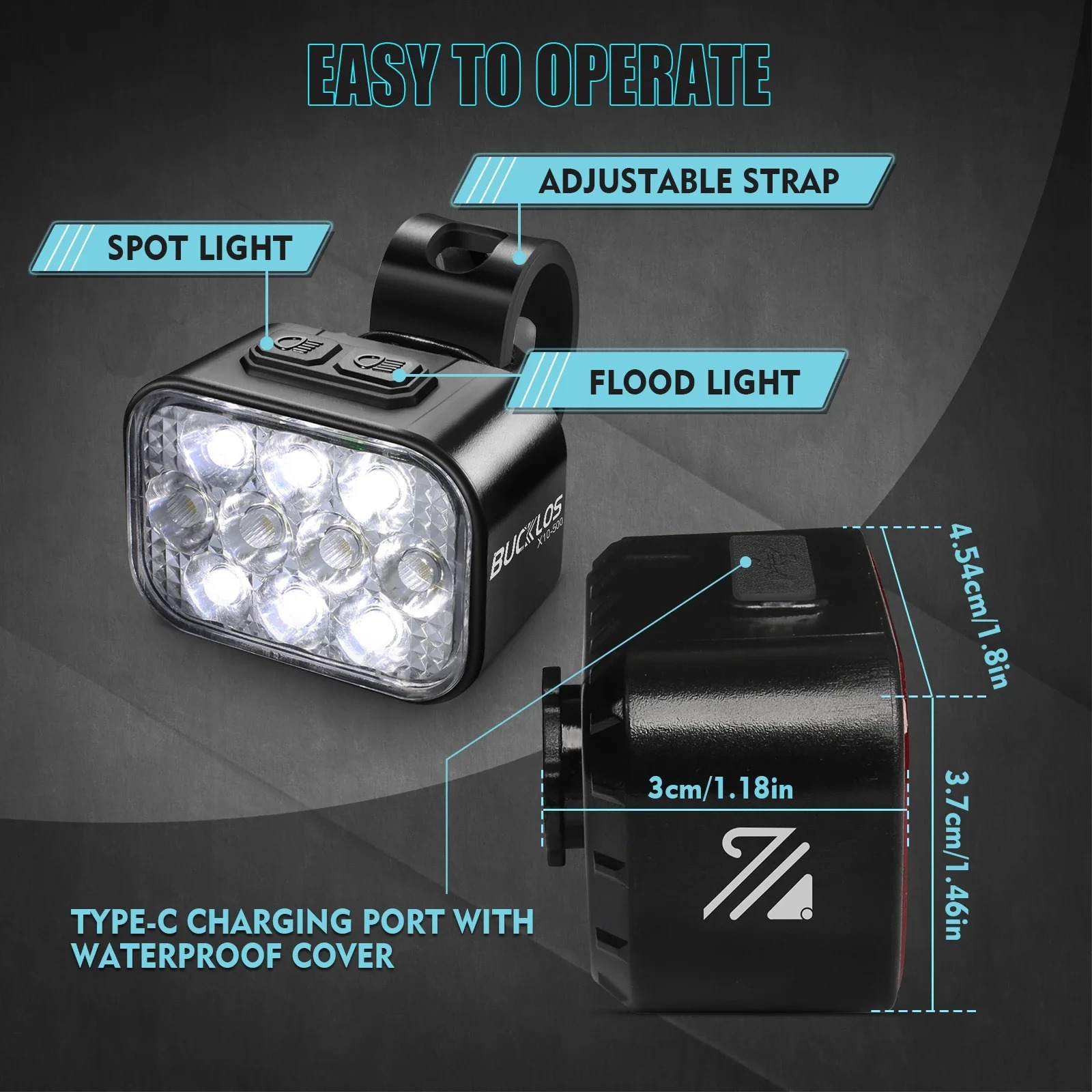 OEM/ODM BUCKLOS USB Charge Bic - Bike Light Front Rear 评论和价格