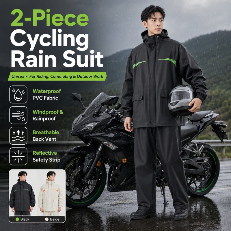 Unisex 2-Piece Waterproof Cycl - Cycling Commute Jacket 评论和价格