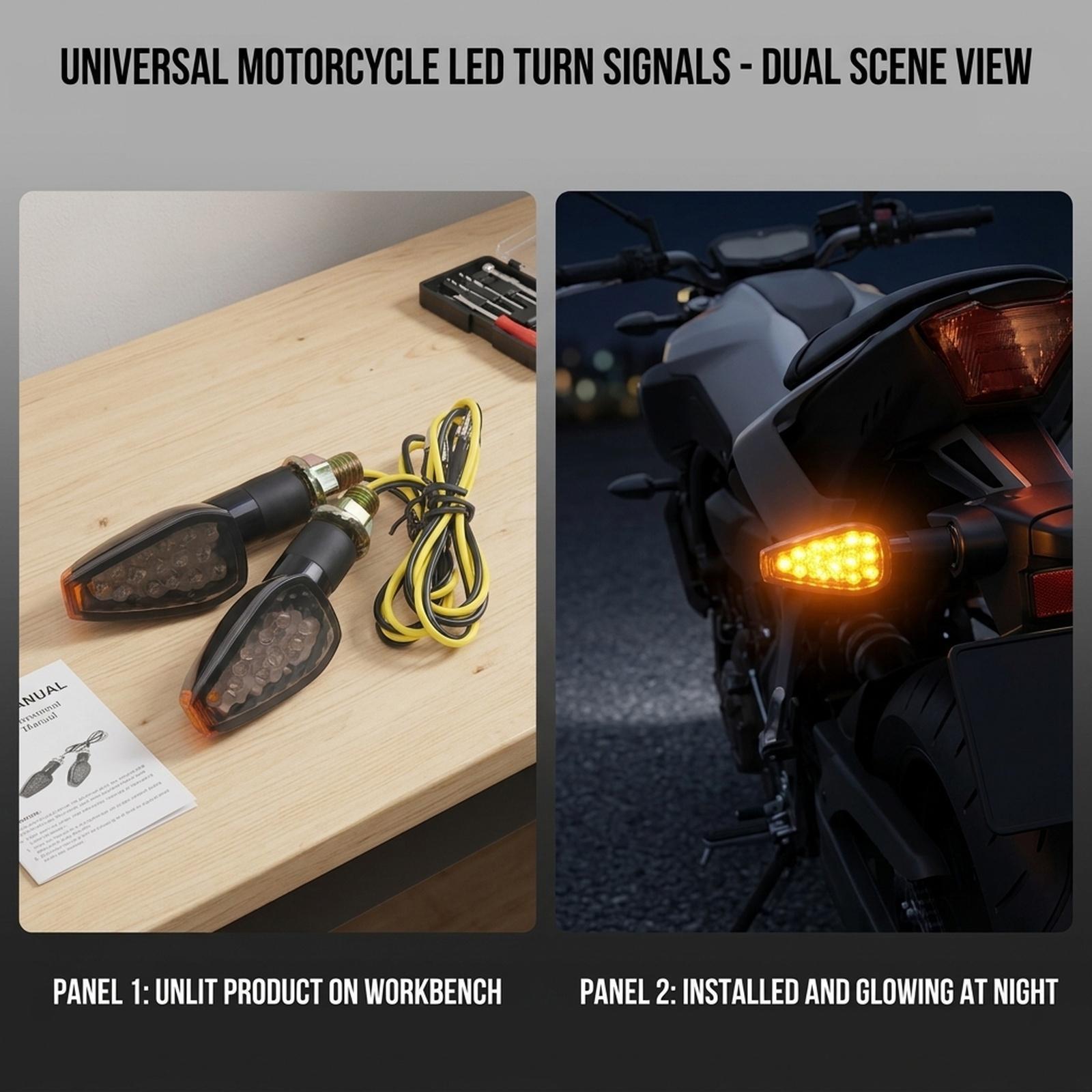 14 LED Motorcycle Turn Signal  - Bike Light Front Rear 评论和价格